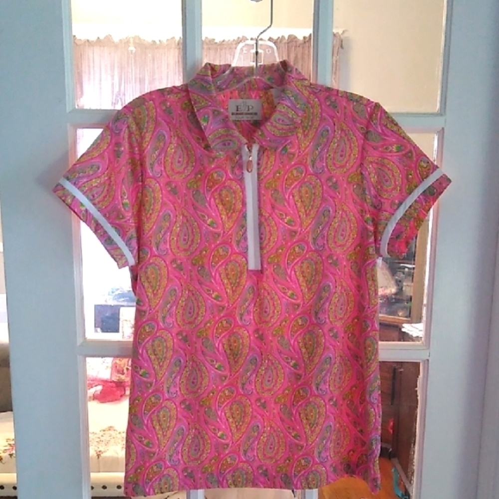 EP Pro -Pink Paisley Polo Shirt